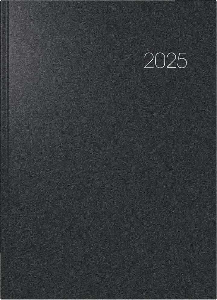 BRUNNEN Buchkalender Modell 787 (2025), 1 Seite = 1 Tag, A4, 416 Seiten, Balacron-Einband, schwarz