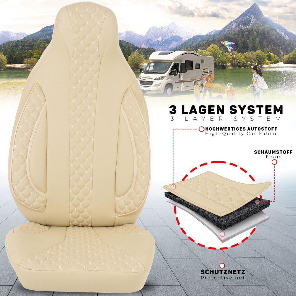 BREMER SITZBEZÜGE Wohnmobil Schonbezüge Sitzbezüge kompatibel mit FIAT Ducato Citroen Jumper Peugeot