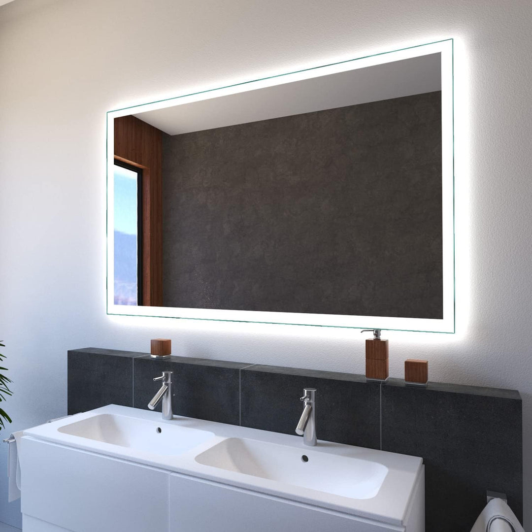 SARAR Badezimmerspiegel mit LED-Beleuchtung Bad 40x40cm Made in Germany Designo MA4110 Wandspiegel B