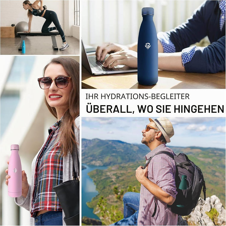 Grsta Thermosflasche- 750ml- Trinkflasche Edelstahl, Wasserflasche Auslaufsicher, 24h Kalt &amp; 12h War