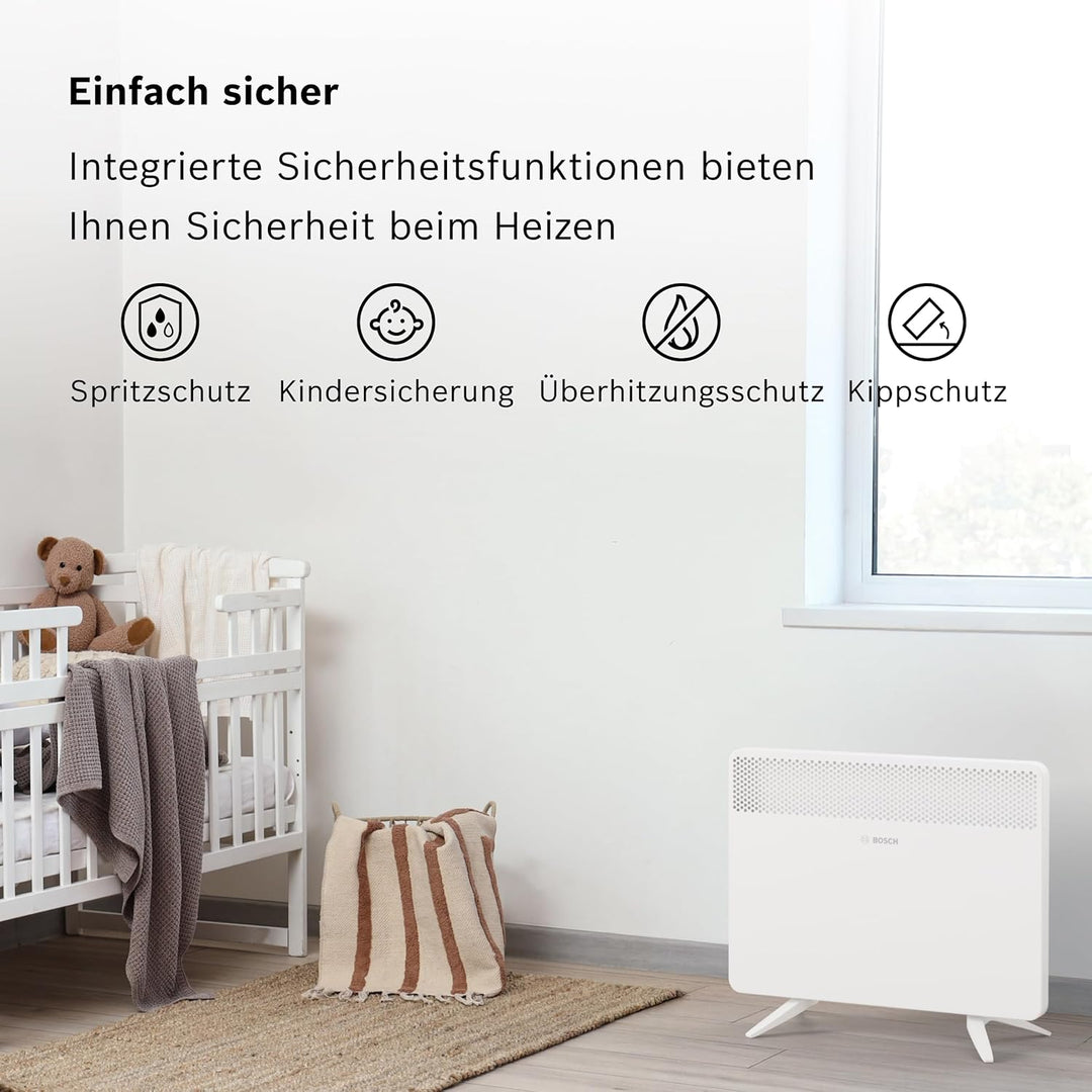 Bosch Heat Convector 4000-15 - Elektrischer Konvektor für Räume bis zu 15 m² - Individuell Einstellb