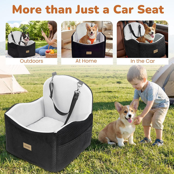 Hunde Autositz für kleine & mittlere Hunde – Wasserfest & waschbarer Hundesitz Auto mit Sicherheitsg
