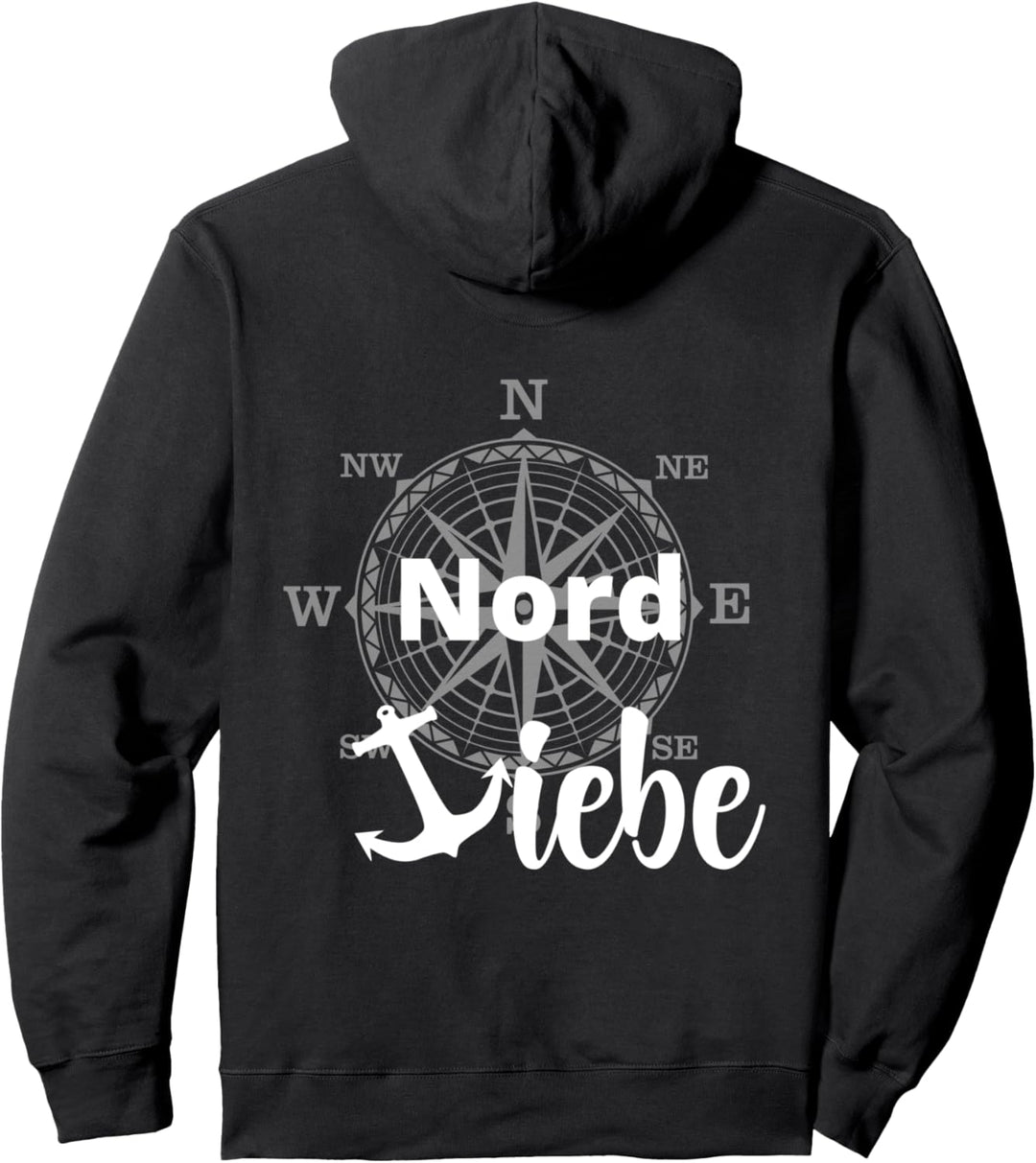 Ich Liebe den Norden lustiger Spruch mit Anker Shirt Nordsee Pullover Hoodie