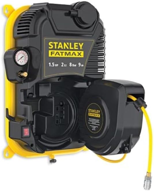 Stanley Luftkompressor FMXCMD152WE - Kompressor 8 Bar - 160L/Min Saugleistung - Ölfrei - Luftschlauc