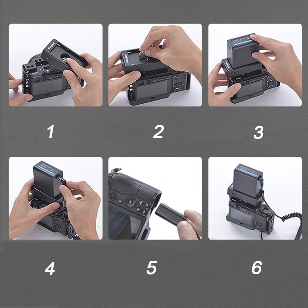 NP-F Akku-Adapterplatte mit Dummy-Akku DR-E6 LP-E6 LP-E6N für Canon EOS 5D Mark II III 6D 70D 5DSR 7