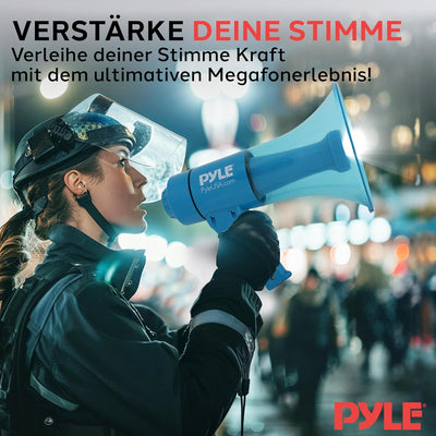 Pyle Portable PA Megafon Lautsprecher w/Alarm-Sirene, einstellbare Lautst?rke, 40 W Hand Leichte Mar