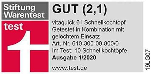 Fissler Vitaquick / Induktions-Schnellkochtopf Edelstahl-Dampfkochtopf, 2 Garstufen, stapelbar, Silb