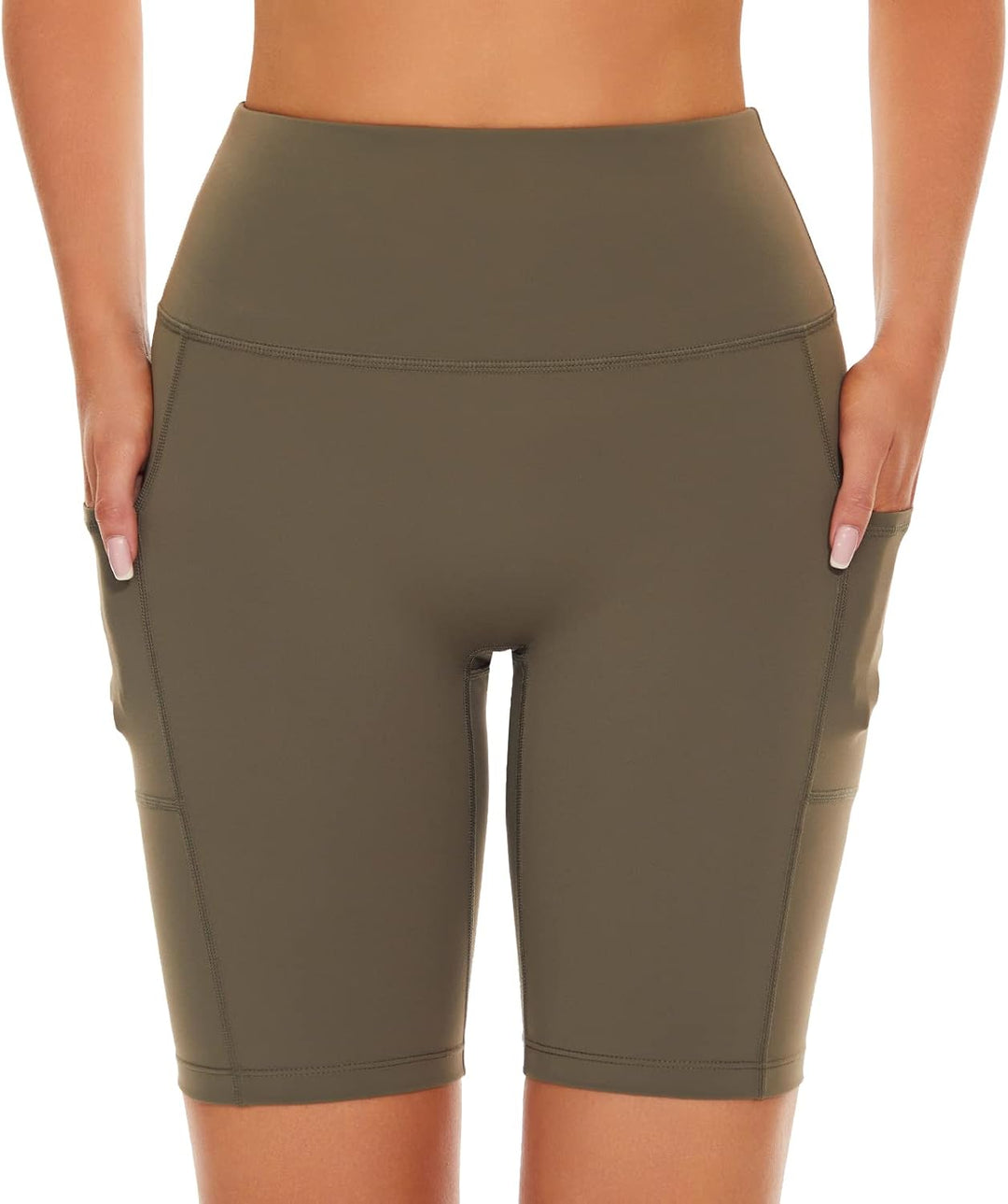 SIMIYA Radlerhose Damen, Kurze Leggings mit Handytasche Blickdichte High Waist Sporthose Damen Kurz,
