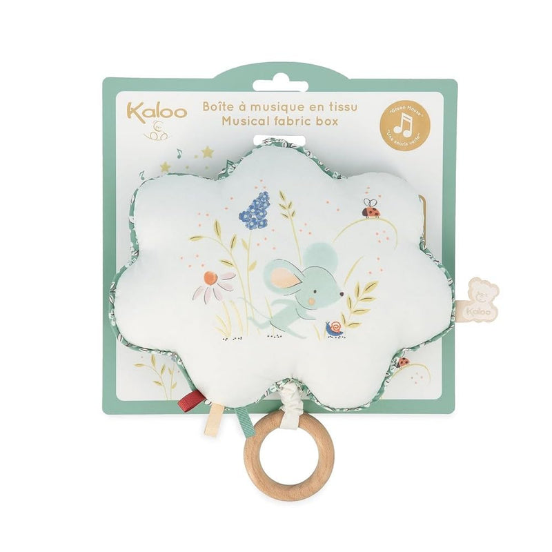 Kaloo - Petites Chansons - Spieldose aus Stoff und Holz - Musikalisches Kissen 15 cm - Kinderlied „U