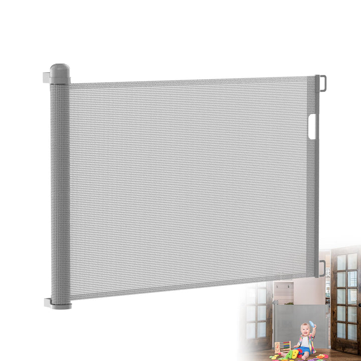Treppenschutzgitter 0-150cm (Grau)– Ausziehbar mit Doppelverriegelung, GS/TÜV-geprüftes Türgitter fü