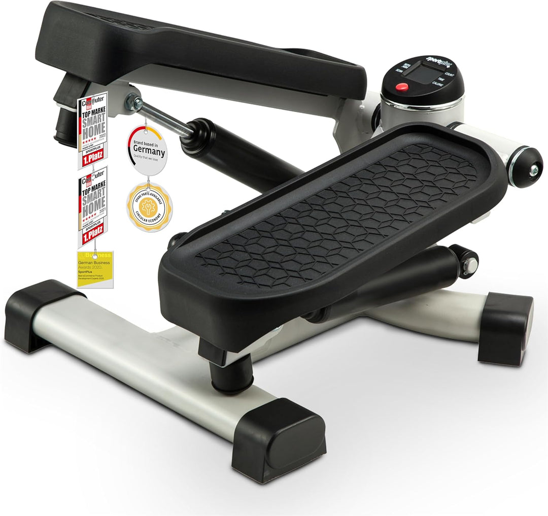 SportPlus 2-in-1 Mini-Stepper mit patentierter Umschalttechnik, Swing-Stepper und Auf-und-Ab-Stepper