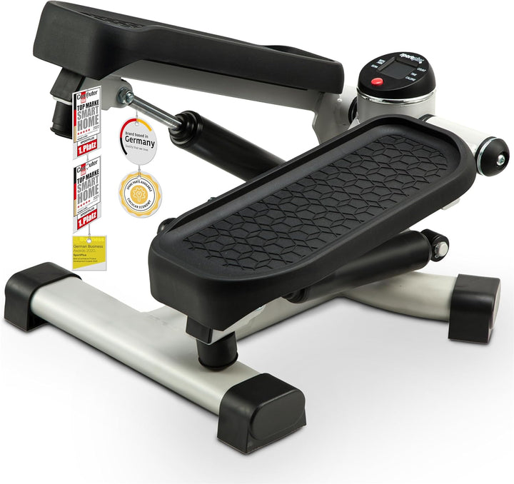 SportPlus 2-in-1 Mini-Stepper mit patentierter Umschalttechnik, Swing-Stepper und Auf-und-Ab-Stepper