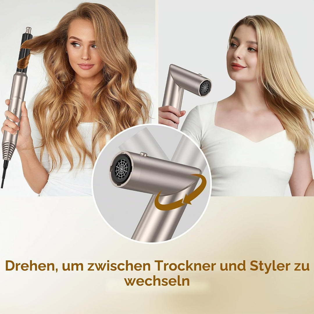 UKLISS Airstyler 5 in 1 mit Luft-Lockenstab Heissluft Hairstyler Multistyler Haarstyler Ionen Haartr