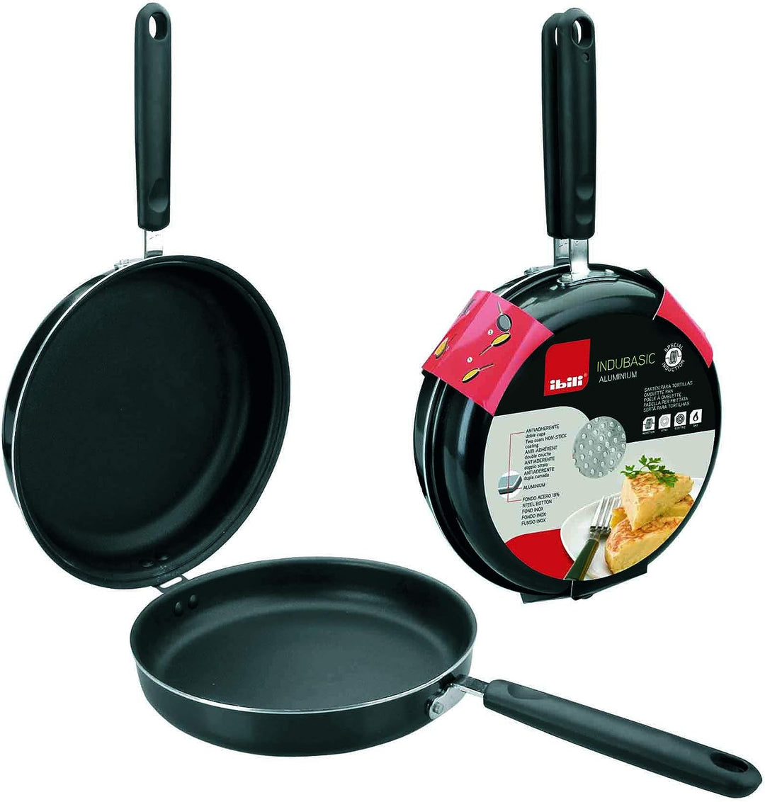 ibili 407200 Bratpfannen-Set "Chef Style" 20 / 24 cm, Aluminium, schwarz, 47 x 28.5 x 3.7 cm,2 Einhe