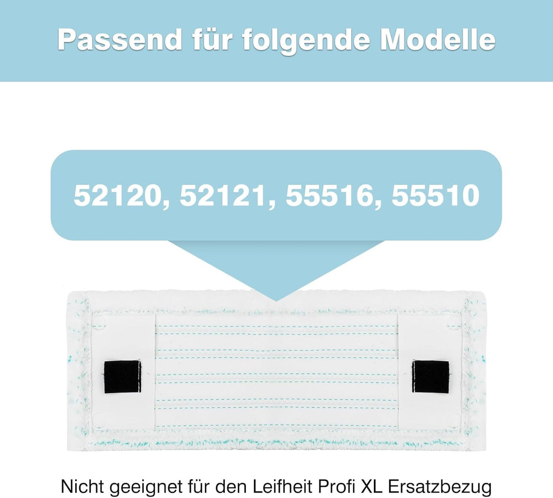 Tesmotor 3 Pack Ersatz-Wischbezüge für Leifheit Clean Twist M Ergo Micro Duo/Power CLEAN M, Bodenwis