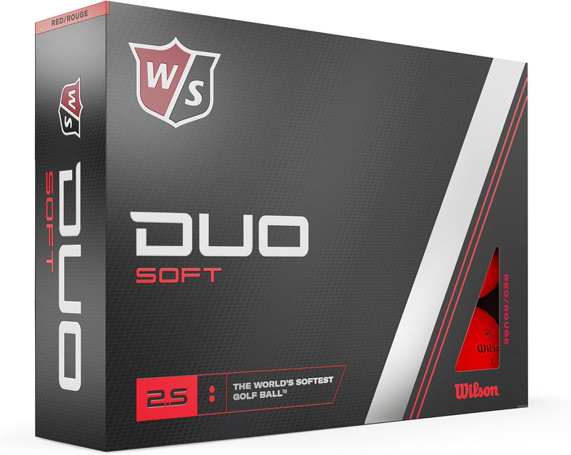 WILSON Staff Duo Golfbälle, weich, 12 Stück Rot/Ausflug, einfarbig (Getaway Solids), Rot/Ausflug, ei