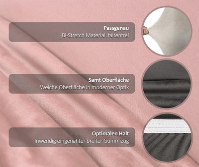 BEAUTEX 6er Set LEA Stuhlhusse, elastische Uni Stretch-Husse aus Samt Mikrofaser Farbe wählbar (Altr