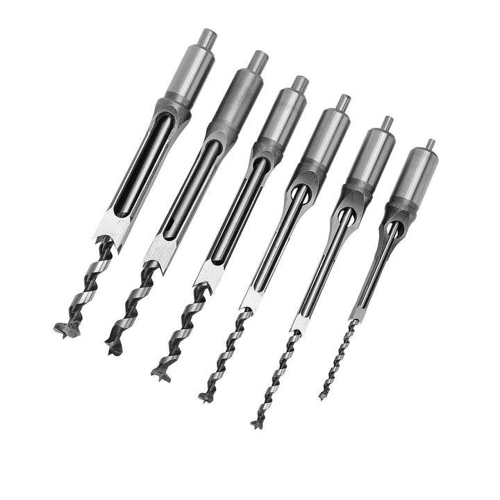 6 Stück Quadratloch-Bohrer, Quadratloch-Säge-Bohrer-Set Holzbohrer für quadratische Löcher DIY Holzb