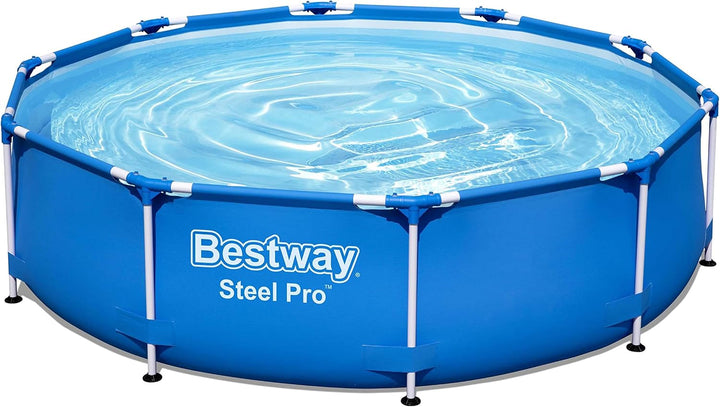 Bestway Steel Pro Frame Pool-Set mit Filterpumpe Ø 305 x 76 cm, blau, rund