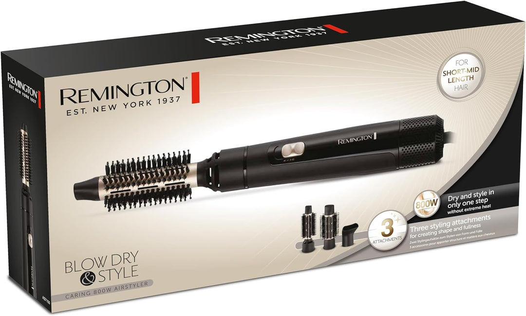 Remington Warmluftbürste [inkl. 3 Aufsätze: 25mm &amp; 38mm Rundbürste, Stylingdüse] Blow Dry&amp;Style (tro