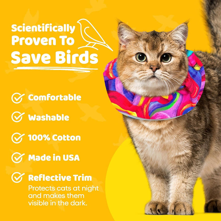 Birdsbesafe Abdeckung für Katzenhalsband. Geo-Muster 8-12", Geo-Muster 8-12"