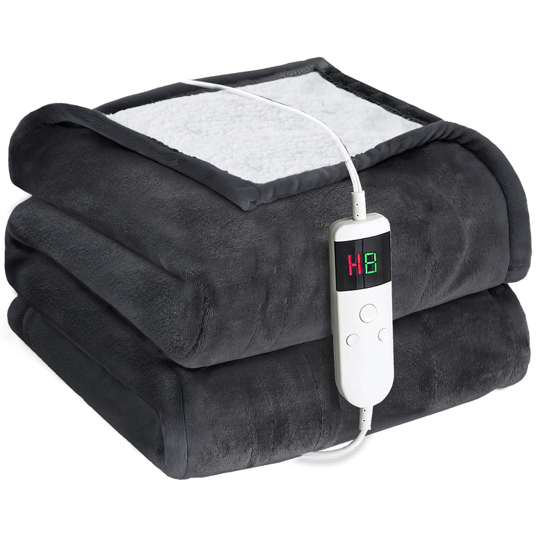 Cushious Heizdecke mit Abschaltautomatik 130x180 cm, 10 Heizstufen & 8-Stunden-Timer, Überhitzungssc