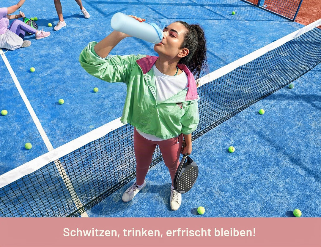 POWCAN Edelstahl Trinkflasche, Auslaufsicher, 2-in-1 Deckel, 769ml | Bow Crush, Doppelwandig, 2-in-1