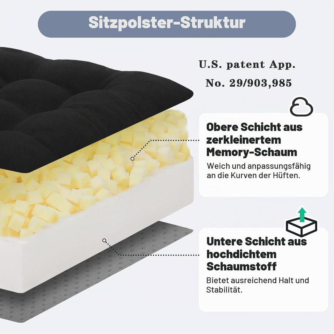 GOFORIT Sitzerhöhung für Ältere 50x50x12cm, Exklusives Zweilagiges Memory-Schaum Sitzkissen mit Star