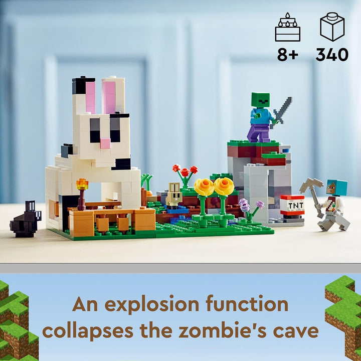 LEGO Minecraft The Rabbit Ranch 21181 Building Kit; Toy Bunny House Playset; Gift for Kids and Playe