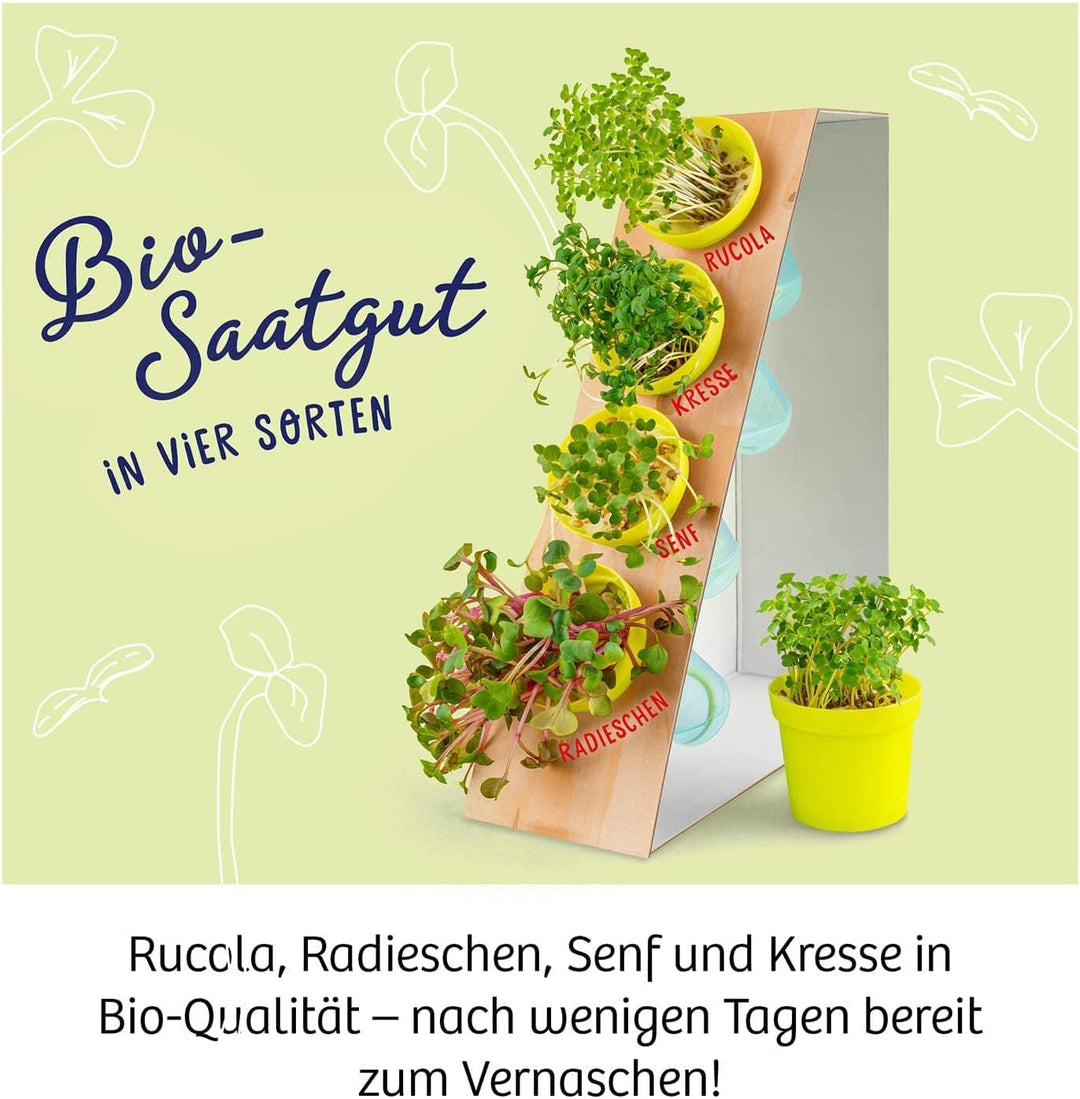KOSMOS 636135 Microgreen-Garten, Bio-Keimlinge vertikal anpflanzen und geniessen, Gemüse-Keimlinge z
