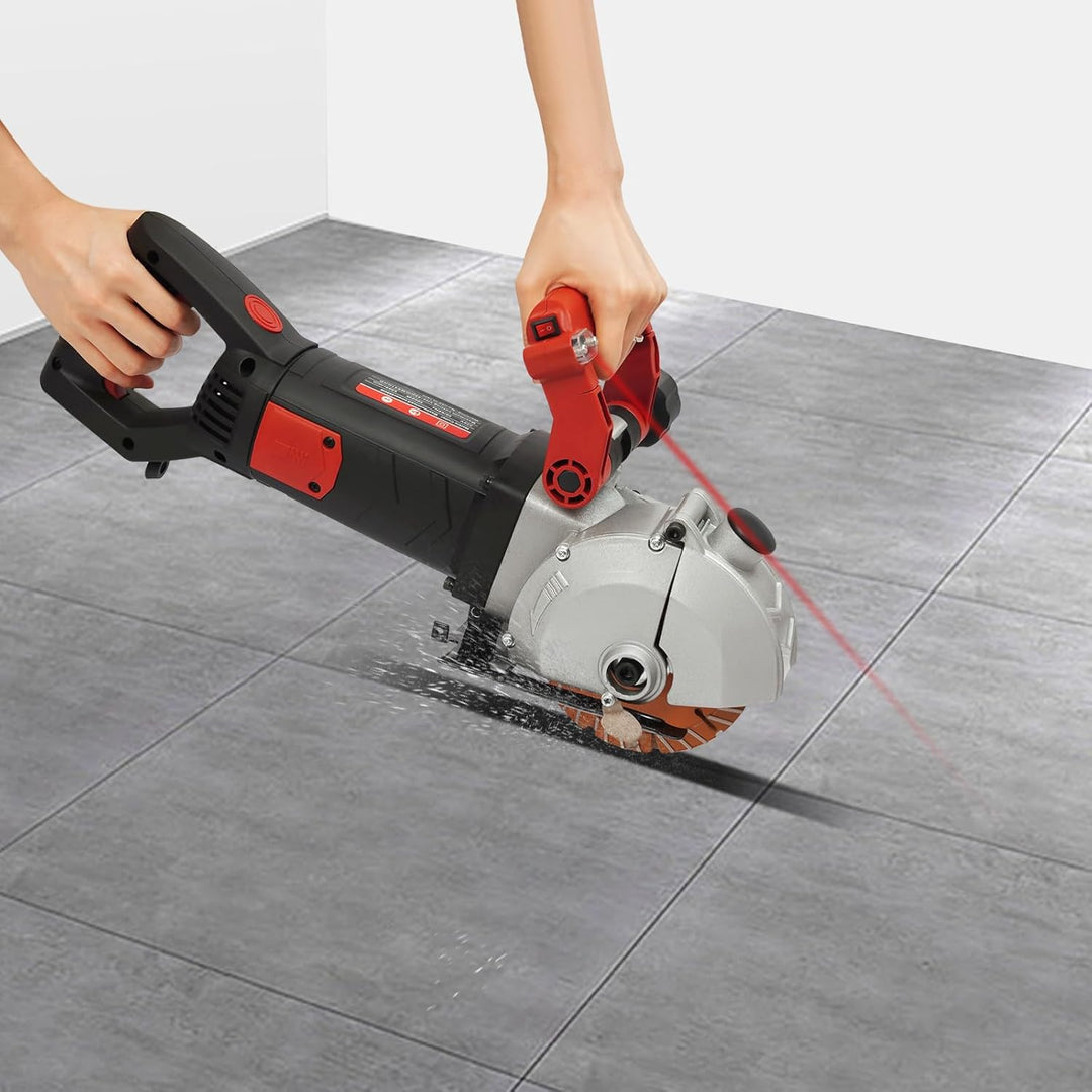 4800W Mauernutfräse Maschine mit Diamantlegierungsklingen, Einstellbarer Schlitz Elektrische Wand-Sc
