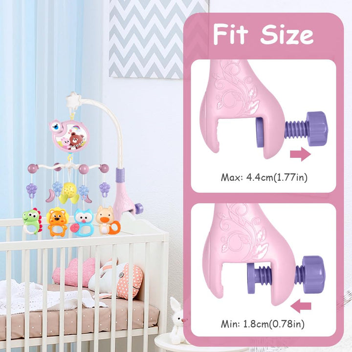 Babybett-Spielzeug, Mobile für Babybett, Baby Einschlafhilfe Musikspielzeug mit süssen Tieren, Babyb