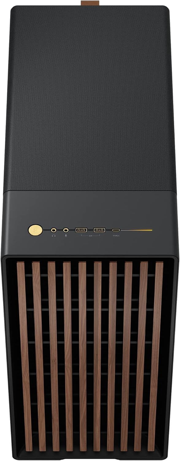 Fractal Design North Charcoal Black Tempered Glass Dark - Wood Walnut front - Glass side panel - Two