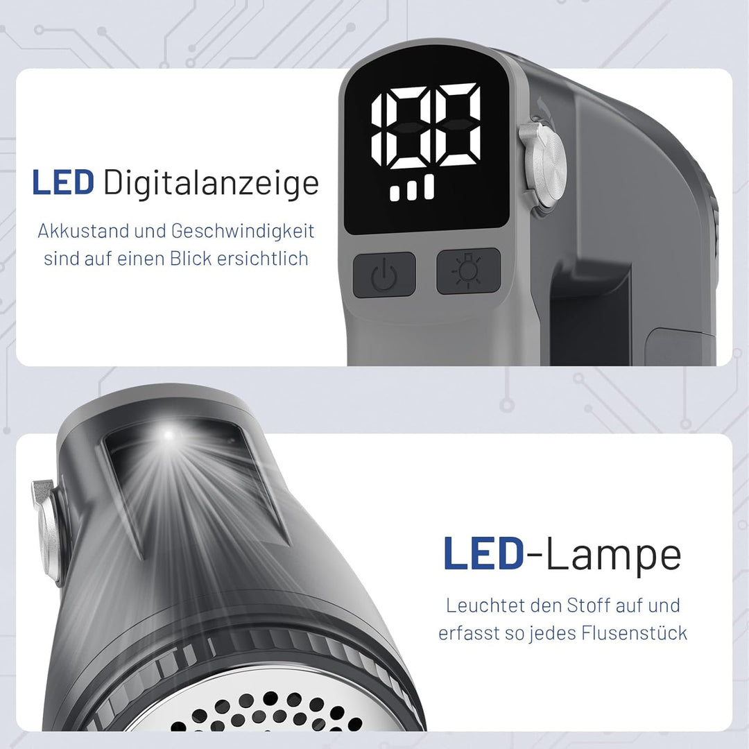 BEAUTURAL Fusselrasierer, Wiederaufladbarer Flusenentferner Elektrisch, 3 Geschwindigkeiten, 6-Kling