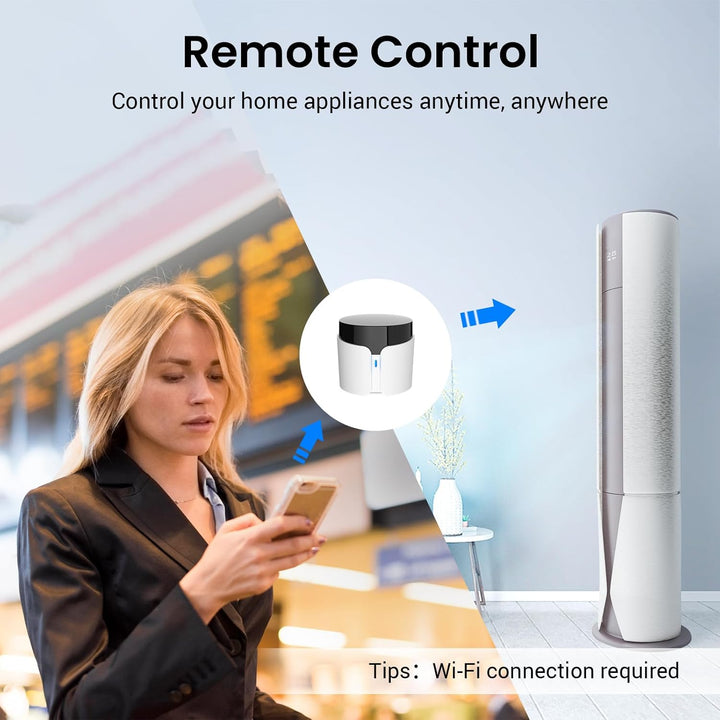 Broadlink RM5plus Universal Infrarot-Fernbedienung, Sprachsteuerung mit Alexa & Google Assistant, WL