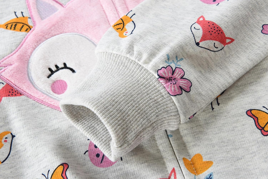 EULLA Kinder Mädchen Zip Up Hoodie Sweatjacke Kapuzenjacke Kapuzenpullover Langarm Baumwolle Einhorn