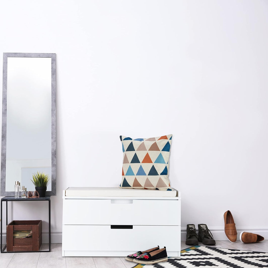 Relaxdays Sitzkommode, Garderobenbank mit 2 Schubladen, Landhausstil, Auflage zum Sitzen, HBT: 45 x