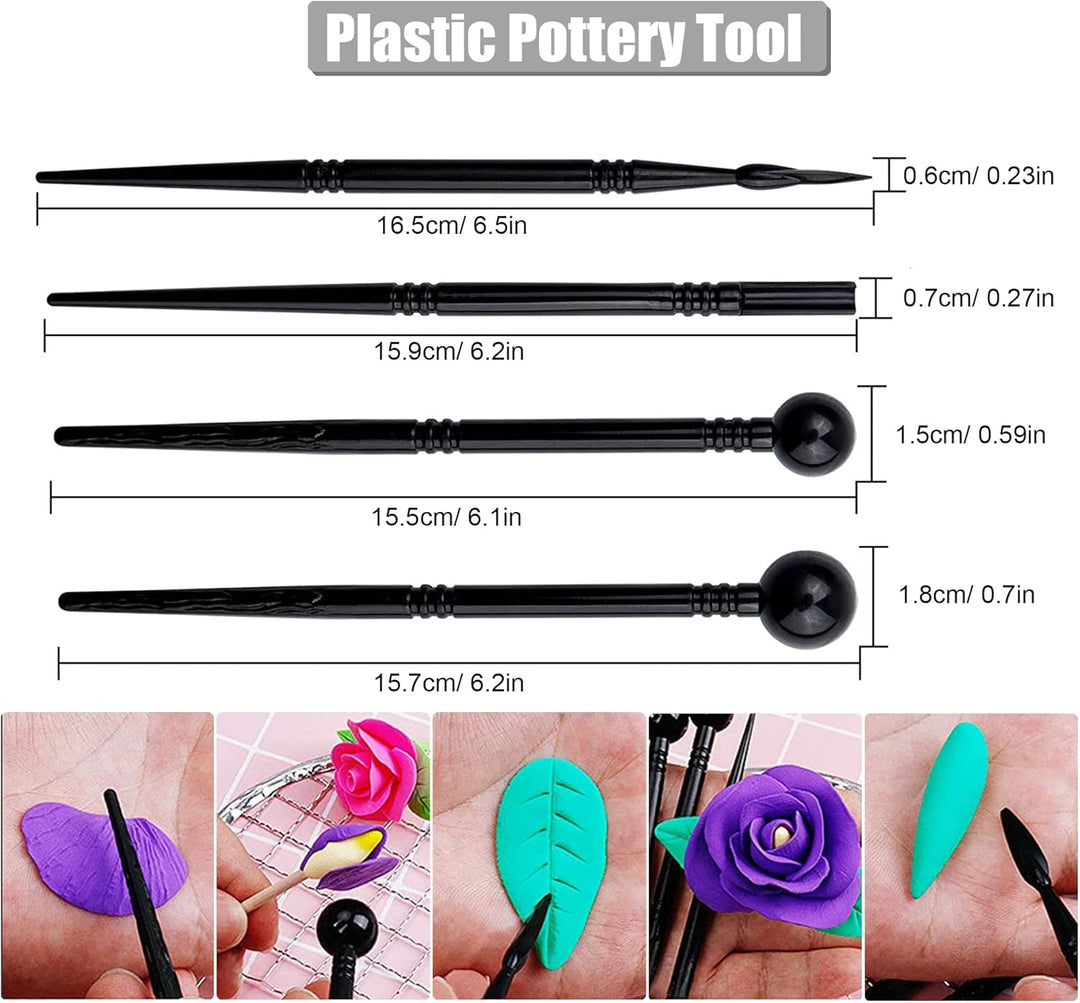 Allazone 31 Stück Polymer Clay Tools Set Modellierwerkzeug Set, Acryl Ton Roller mit Acrylplatten Tr
