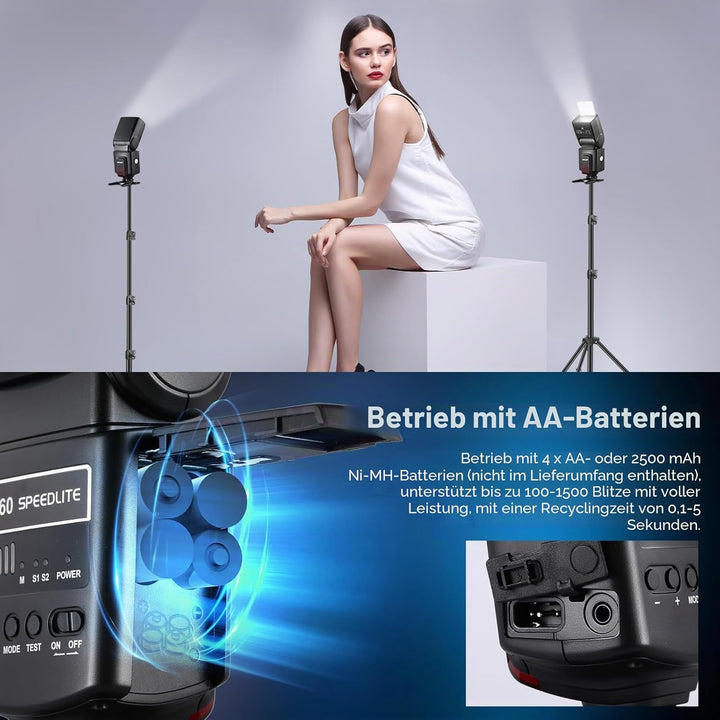 Neewer TT560 Kamera Blitz Speedlite für Canon Nikon Panasonic Olympus Pentax und andere DSLR-Kameras