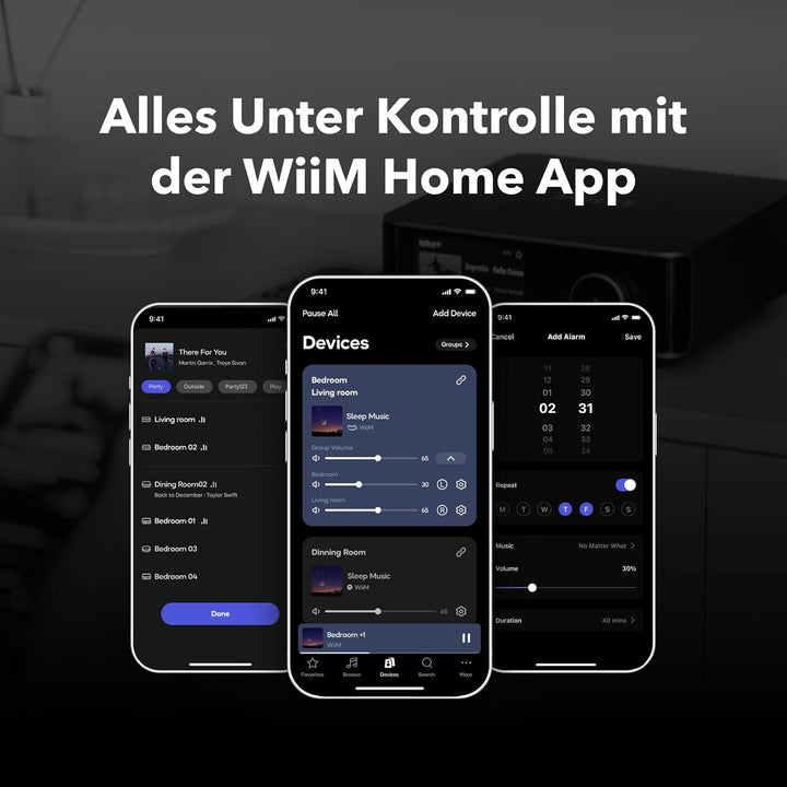WiiM Amp Ultra mit Voice Remote 2 | 100W Streaming-Verstärker mit ESS ES9039Q2M DAC & Dual TI TPA325