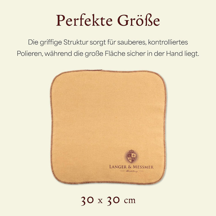 Langer & Messmer Poliertücher für Glattleder aus 100% Baumwolle im praktischen Set - Das Schuhputztu
