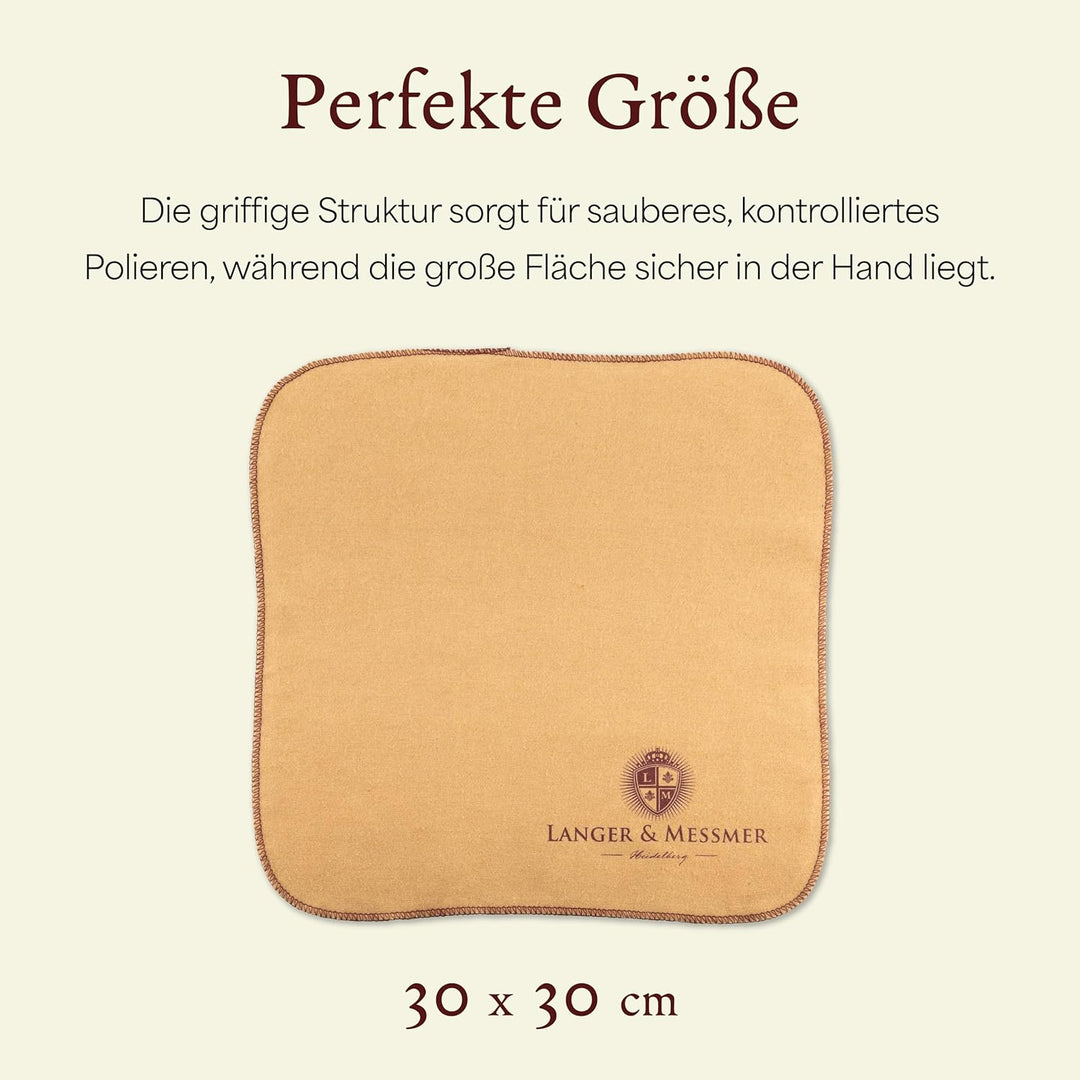 Langer & Messmer Poliertücher für Glattleder aus 100% Baumwolle im praktischen Set - Das Schuhputztu