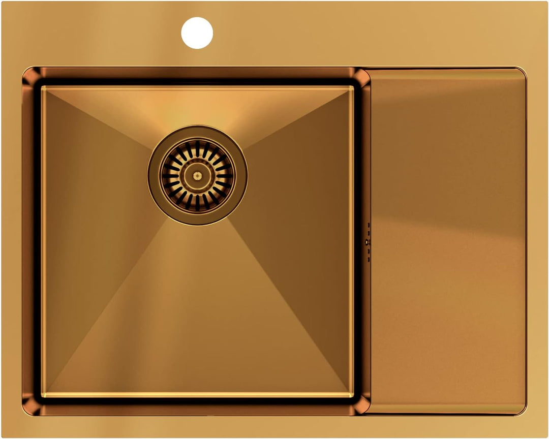 QUADRON | RUSSEL 116 | Einbeckenspüle | Masse: 62 x 48 x 20 cm | Passt in eine Schrankbreite: 45 cm