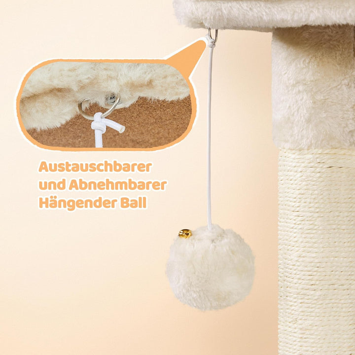 Yaheetech Kratzbaum 87 cm Katzenbaum Kletterbaum, mit Aussichtsplattform Liegemulde Katzenhöhle Sisa