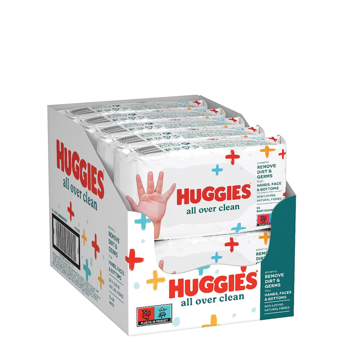 Huggies Baby-Feuchttücher All Over Clean, Für den ganzen Körper, Dezent und frisch, 10 x 56 Tücher,