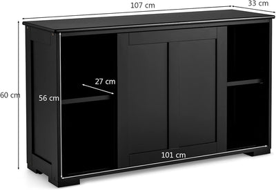 COSTWAY Sideboard, Küchenschrank mit Schiebetüren, höhenverstellbarer Ablage, Beistellschrank für Kü