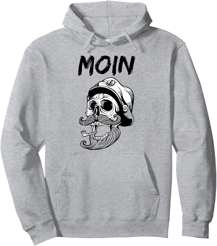Totenschädel Kapitän Seefahrt Norddeutsche Begrüssung Moin Pullover Hoodie
