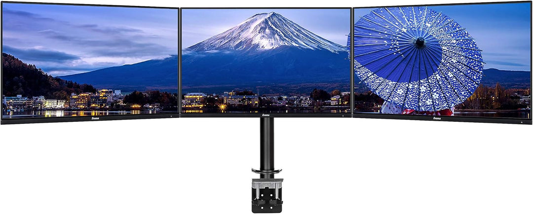 liyama DS1003C-B1 Dreifach-Monitor Halterung -/ Tischklemme (für Displays bis 10 - 27 Zoll und Maxim