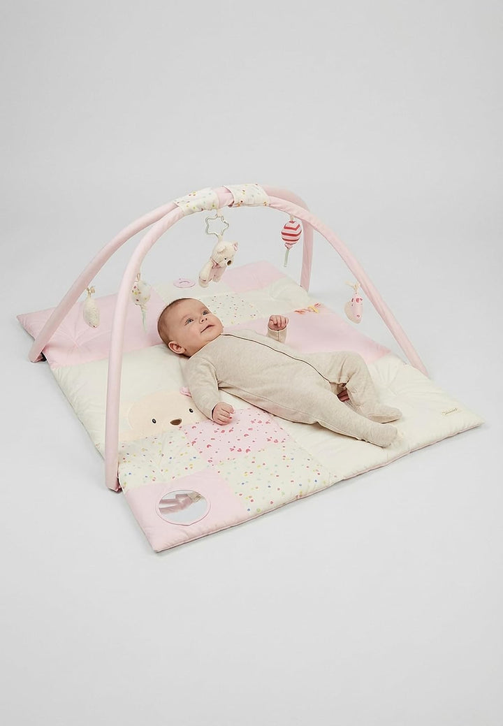 Sterntaler Spielbogen Bär Betty, Spielbogen mit Patchwork-Design, Stickmotive, Beissring, Spiegel, R