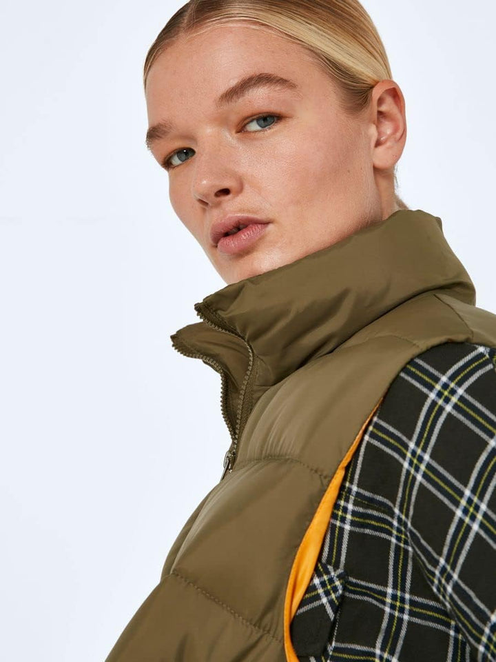 Noisy may Damen Nmmarcus Vest Bg Noos Weste XS Burnt Olive/Detail:radiant Yellow Lining, XS Burnt Ol